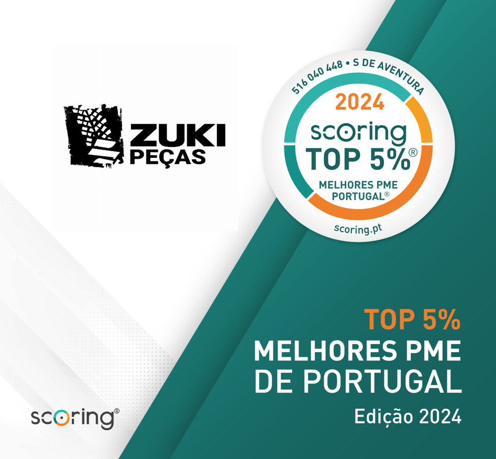 Zukipeças nas 5% melhores PME de Portugal